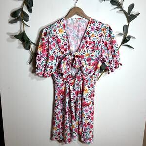 NWOT Bright Floral Pattern Mini Dress